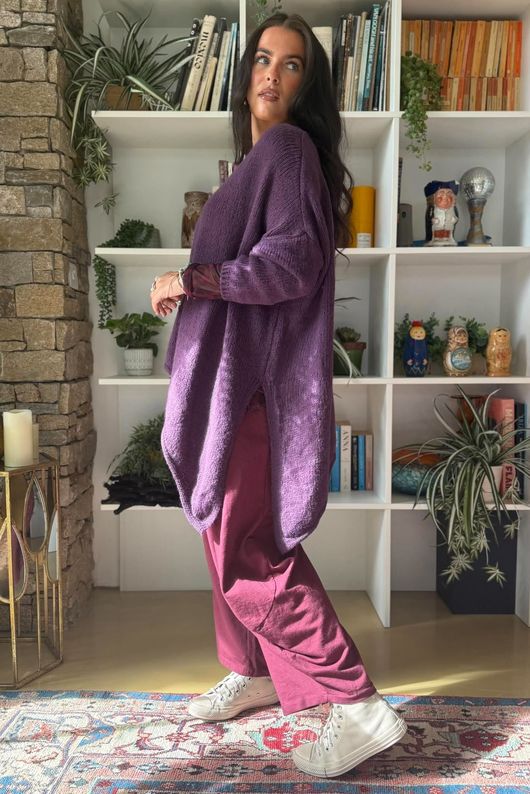 Big Softie Super Slant Knit Jumper Fig